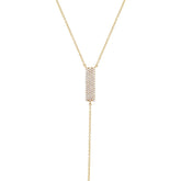 0.19ct 14k Yellow Gold Diamond Pave Lariat Necklace